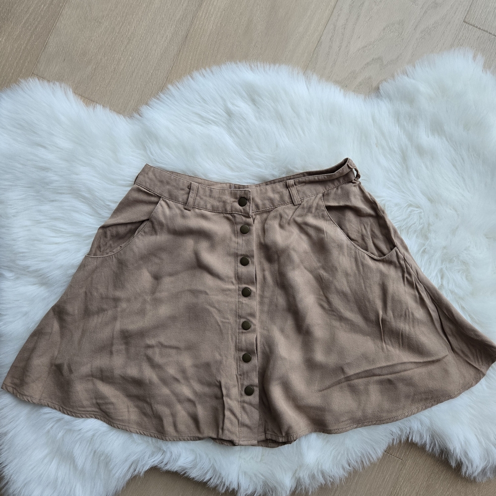 Forever 21 Brown Button-Front Mini Skirt